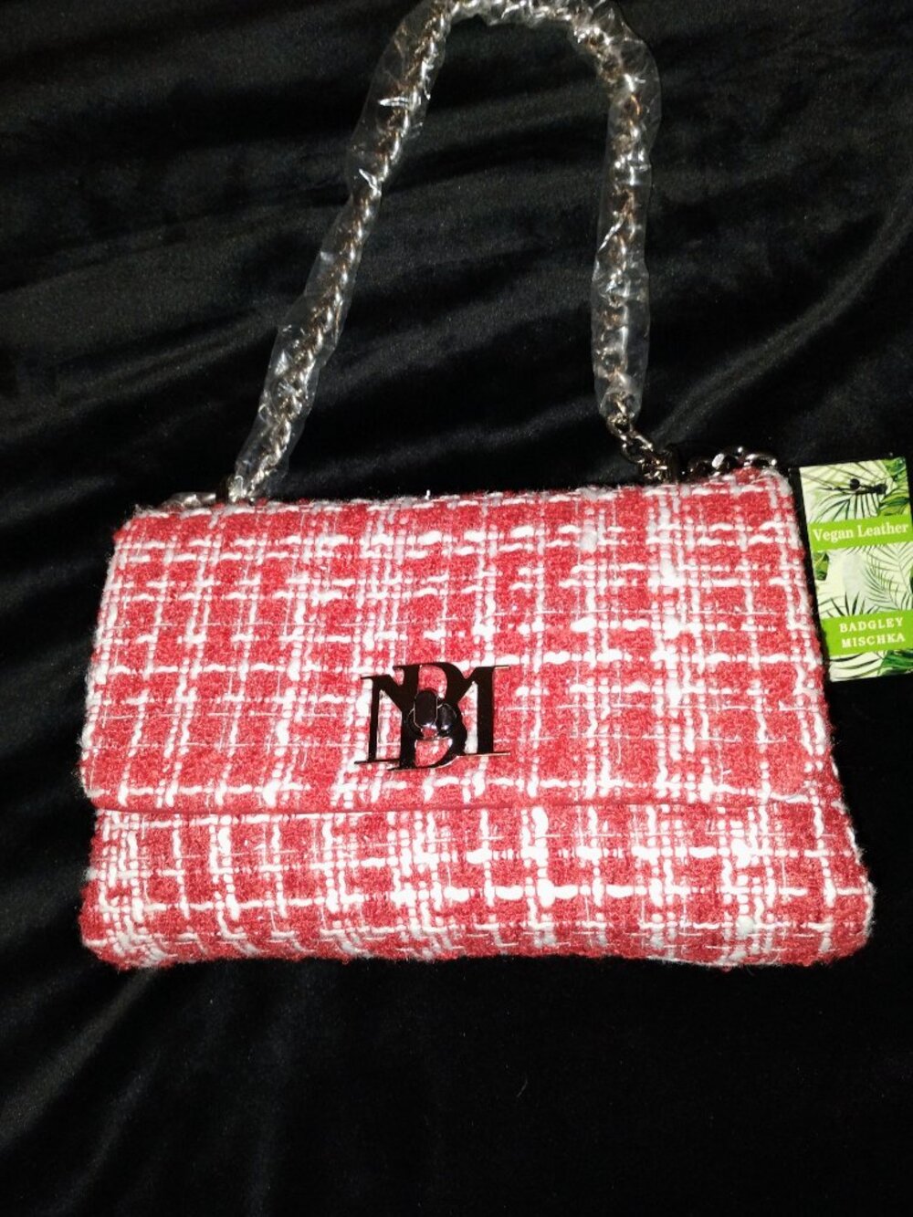 Badgley Mischka Tweed Crossbody Bag NWT